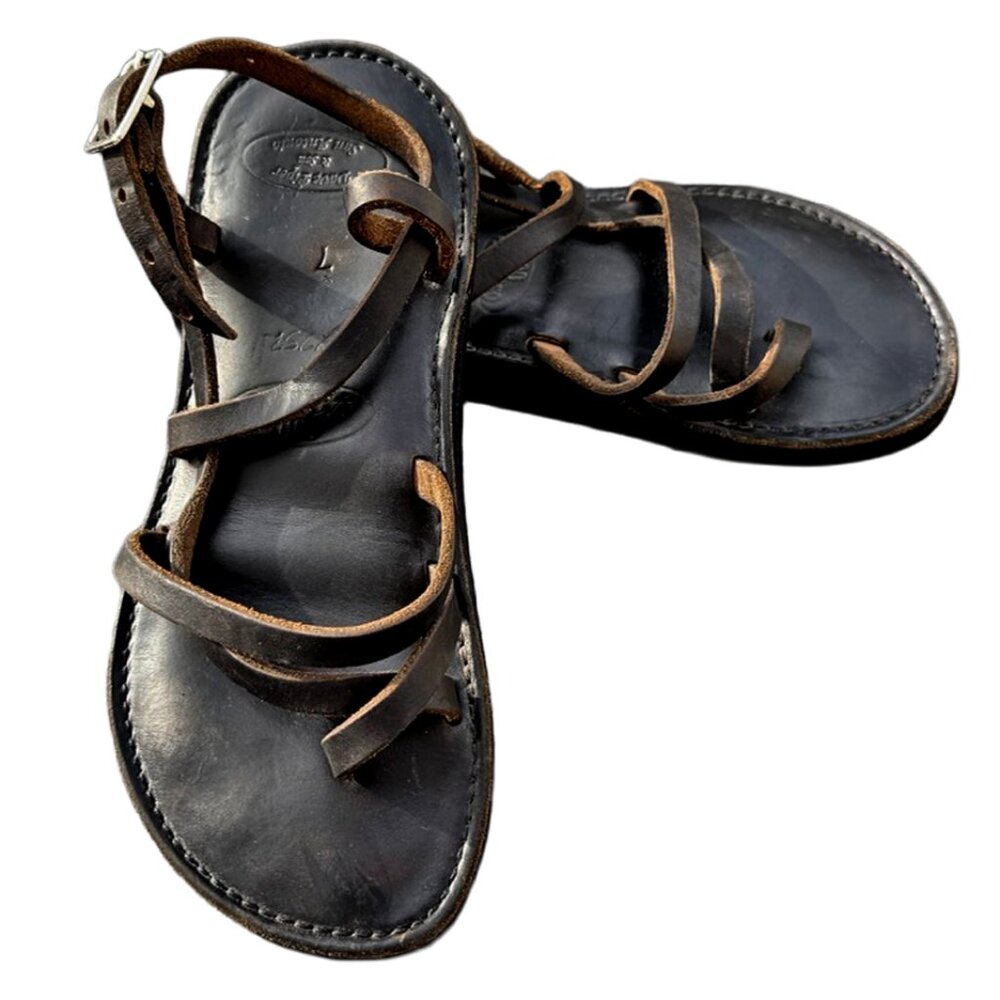 Piper Brown Strappy Leather Gladiator Sandals
